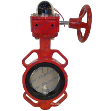 Bundor 4 inch PN16 butterfly valve gear box signal wafer butterfly valve
